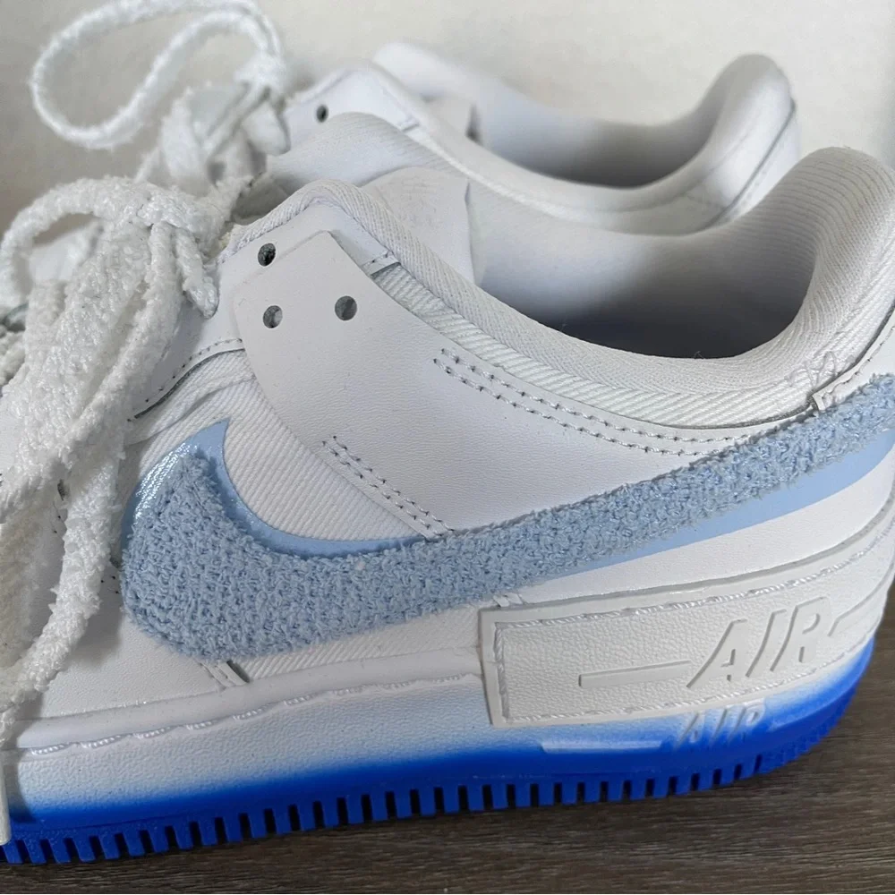 Nike Air Force 1 Low Shadow Chenille Swoosh Blue Tint (Women's) FJ4567-100 w/box - Picture 5 of 14